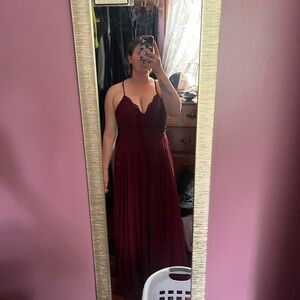 Azazie Cabernet bridesmaid/ maxi dress